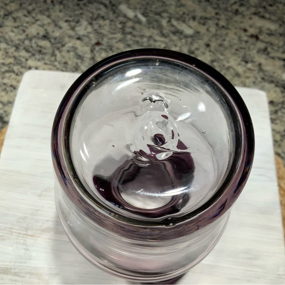 Vintage Purple Ombre Blown Ruffle  Glass Vase - Picture 3 of 3